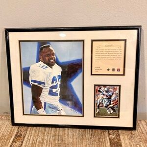 1996 Emmitt Smith Dallas Cowboys Framed Collectible Wall Art Football Plaque